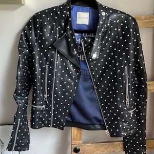 Each x Other Polka Dot Leather Jacket sz XS